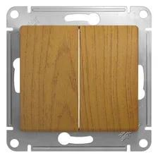 Выключатель двухклавишный дуб Glossa Schneider Electric GSL000551