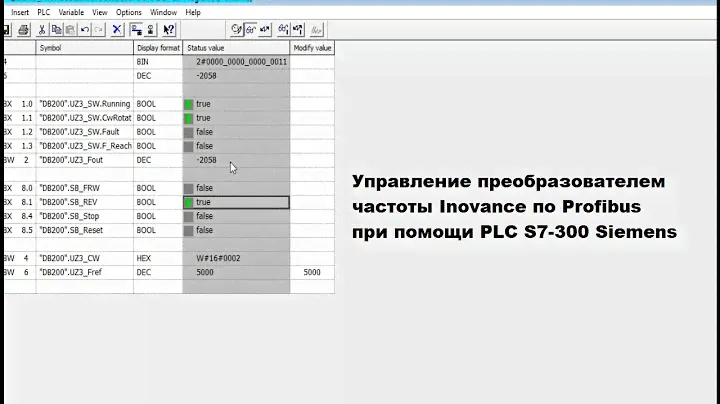 Управление преобразователем частоты Inovance по Profibus при помощи PLC S7-300 Siemens