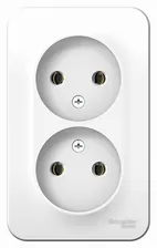 Розетка 2-м ОП Blanca 16А IP20 250В без заземл. защ. шторок бел. SchE BLNRA000201 Schneider Electric