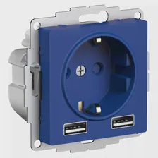 Розетка с разъемом USB одинарная , Аквамарин, серия Atlas Design, Schneider Electric ATN001130