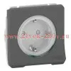 Механизм розетки с крышкой Mureva Styl IP55 Schneider Electric Антрацит