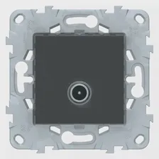 Розетка ТВ проходная 8dB , Антрацит, серия Unica New, Schneider Electric