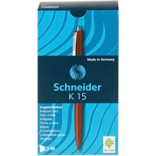 Ручка шариковая автоматическая Schneider "K15" синяя, корпус красный, 1,0мм