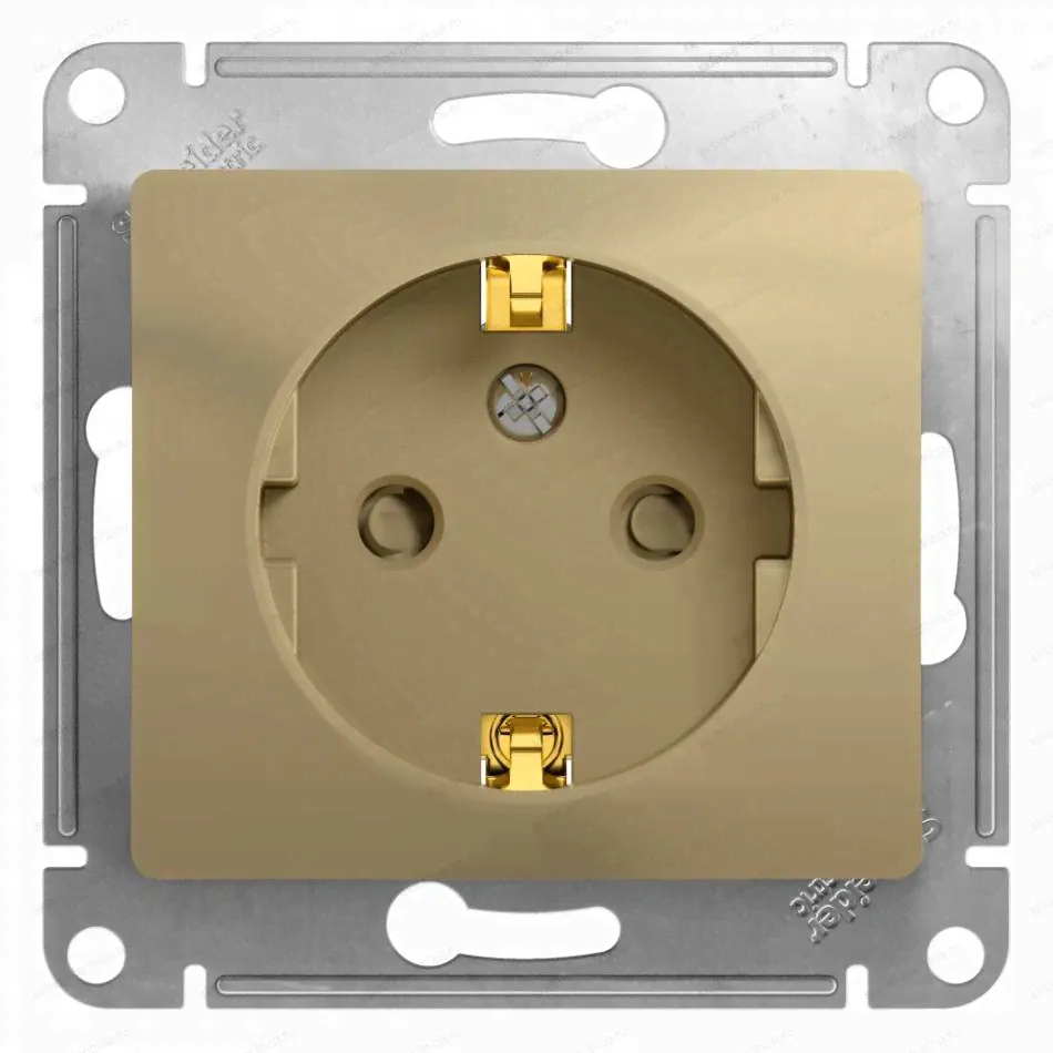 Розетка с заземлением Glossa, титан Schneider Electric GSL000443-0
