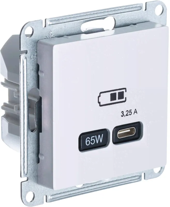 Зарядное устройство USB Schneider Atlas Design, USB-C, 65Вт (Жемчуг)-2