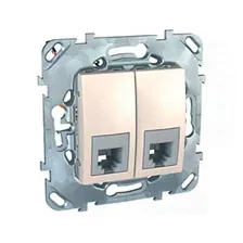 Розетка двойная телефонная RJ12 Schneider Electric UNICA, бежевый