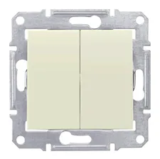 Выключатель двухклавишный IP44 скрытой установки Schneider Electric Sedna Бежевый SDN0300447