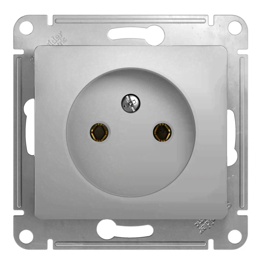 Розетка Schneider Electric Glossa, однопостовая, алюминий