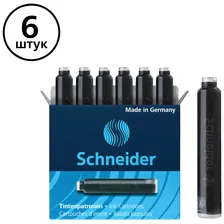 Картридж д/перьевой ручки Schneider черный /6 шт/, арт. 6601, ТМ: SCHNEIDER