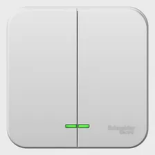 Выключатель двухклавишный Schneider Electric Blanca с изолирующей пластиной, с подсветкой, белый, наружный (BLNVA065111)