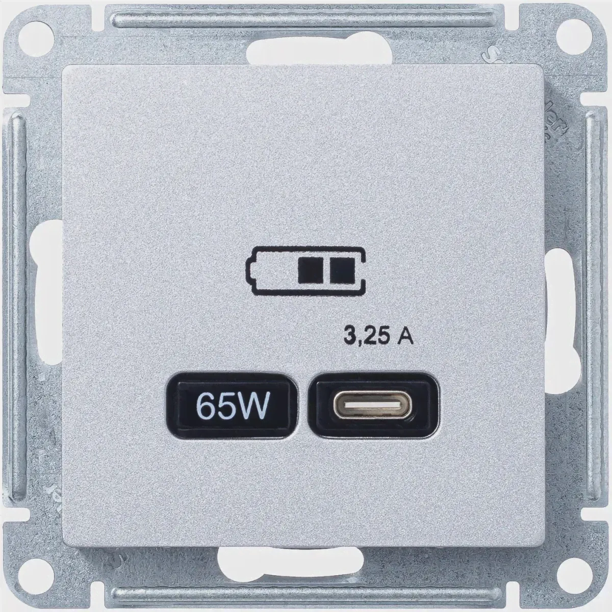 Зарядное устройство USB Schneider Atlas Design, USB-C, 65Вт (Алюминий)-0