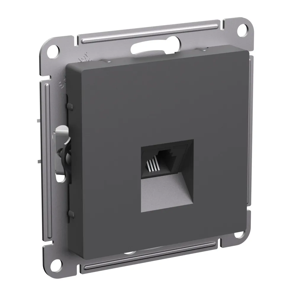 Розетка телефонная одиночная Schneider Electric Atlas Design RJ11, базальт
