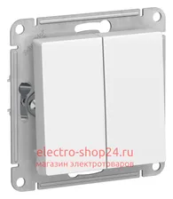 Двухклавишный переключатель 10А Schneider Electric AtlasDesign белый ATN000165