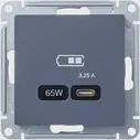 Зарядное устройство USB Schneider Atlas Design, USB-C, 65Вт (Грифель)