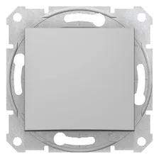 Выключатель одноклавишный в рамку алюминий Sedna Schneider Electric
