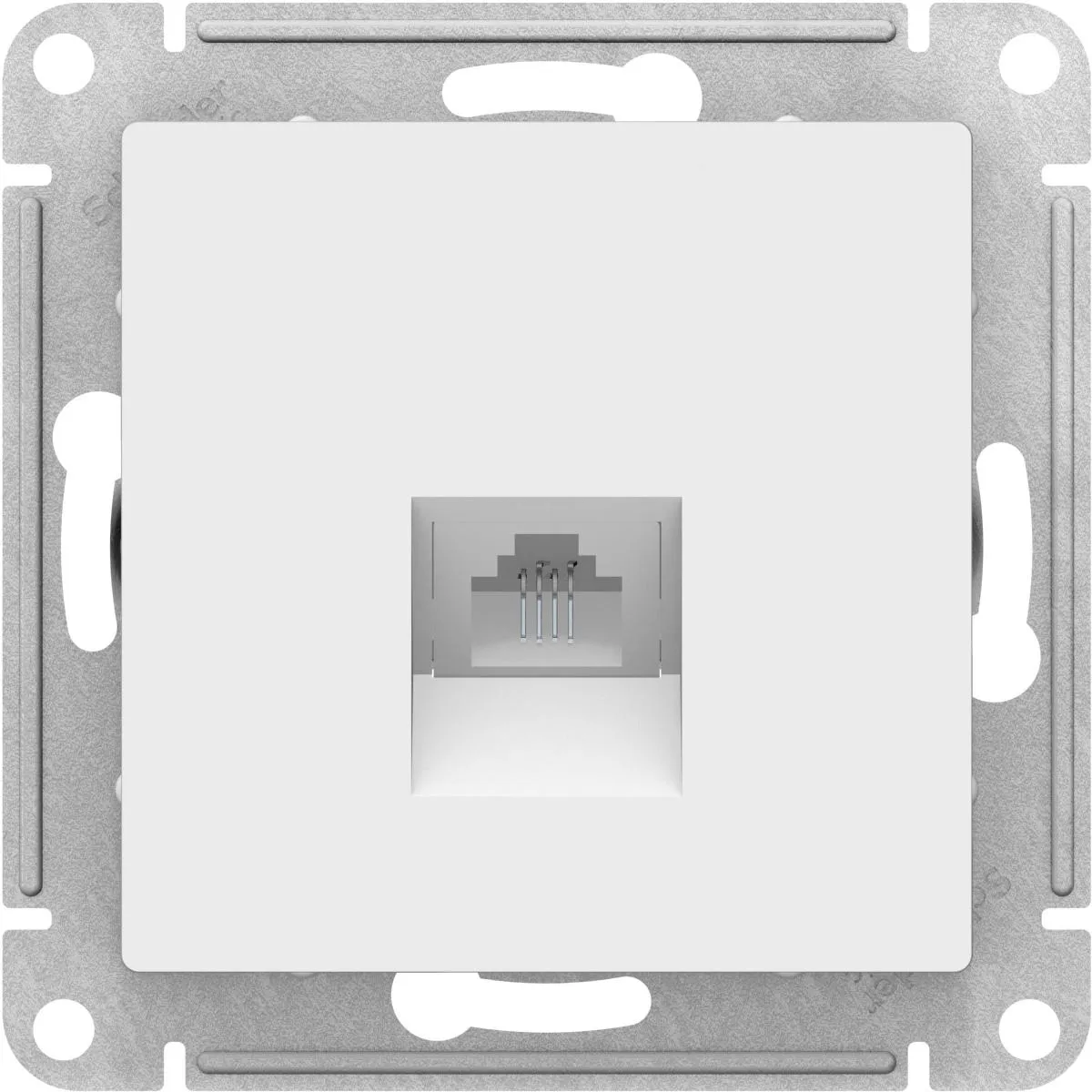 Телефонная розетка Schneider Atlas Design (Белый) RJ11-2