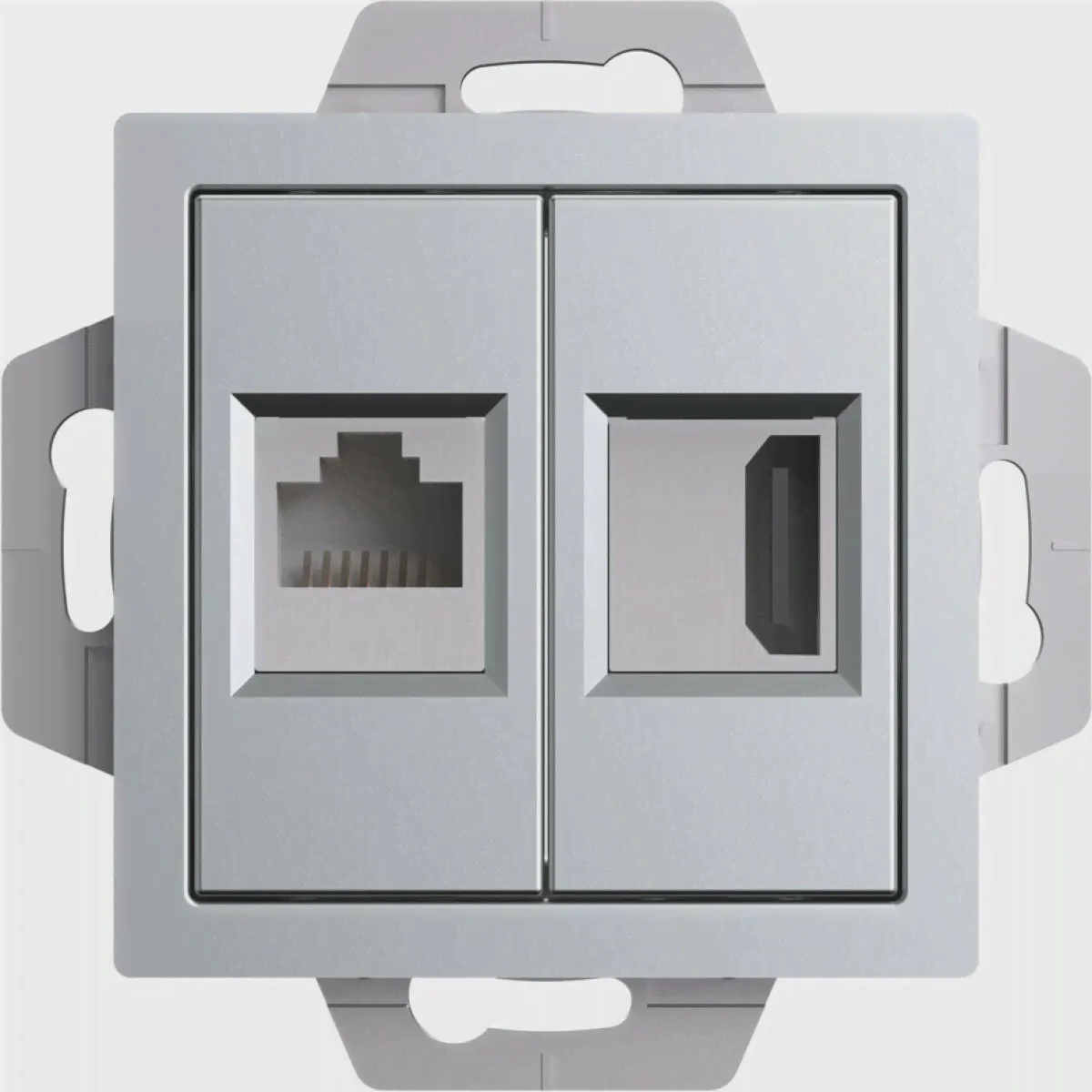 Розетки HDMI + RJ45 Schneider Atlas Design (Алюминий)