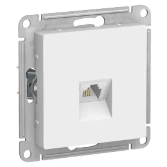 Розетка телефонная одинарная Systeme Electric (Schneider Electric) AtlasDesign RJ11, белая ATN000181