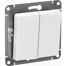 Влагозащищенный проходной двухклавишный выключатель белый Schneider Electric ATN440151