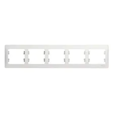 Рамка 5-постовая Schneider Electric Glossa белая GSL000105