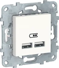 Розетка USB Schneider Electric Unica New NU541818 (USB, под рамку, скрытая установка, белая)
