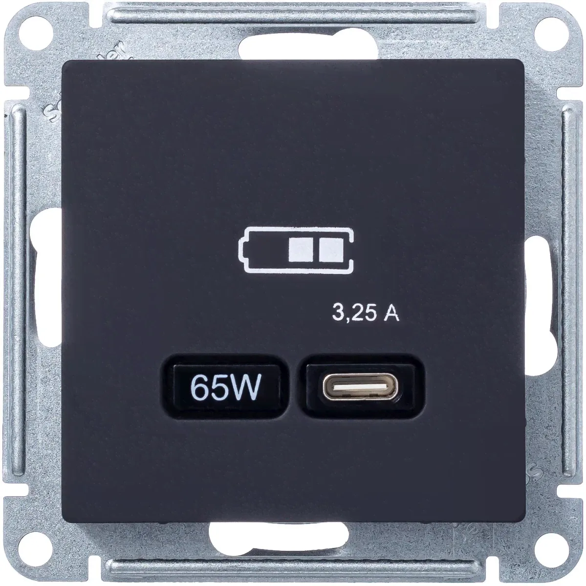 Зарядное устройство USB Schneider Atlas Design, USB-C, 65Вт (Карбон)-1