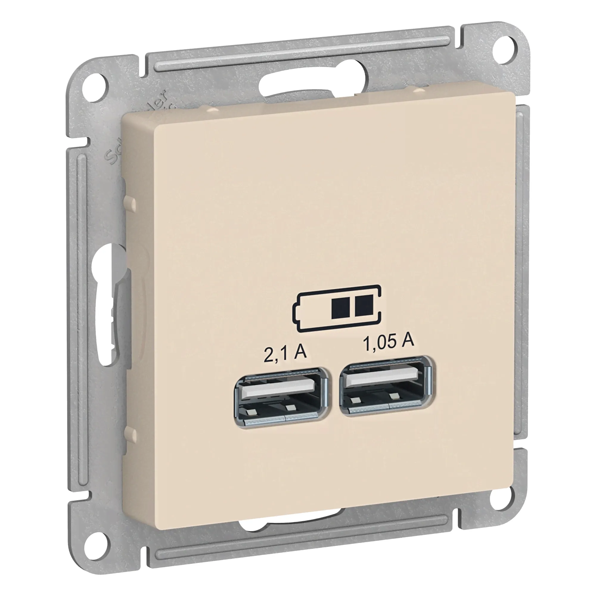 Розетка USB - бежевый, Schneider Atlas Design