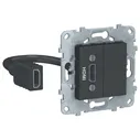 SE Unica New Антрацит Розетка HDMI, Schneider Electric, Антрацит, NU543054
