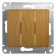 Выключатель трехклавишный дуб Glossa Schneider Electric GSL000531