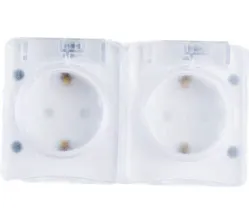 Розетка двойная с/з с/ш IP54 16А 250B белый Шнайдер Schneider AtlasDesign Schneider(Шнайдер) ATN544026