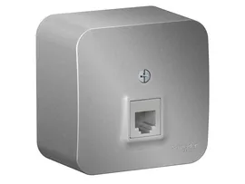 Розетка Schneider Electric SE Blanca ТЛФ RJ11 Aluminum SE BLNIA011003