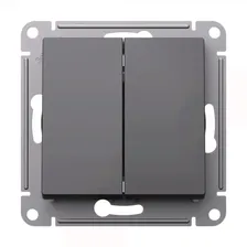 ATN001451 Выключатель двухклавишный Schneider Electric Atlas Design, на винтах, базальт