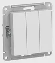 Выключатель двухклавишный проходной Schneider Electric Atlas Design, на винтах, лотос