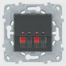 Розетка для колонок двойная , Антрацит, серия Unica New, Schneider Electric