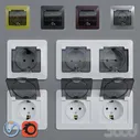 Розетки влагозащищенные Schneider Electric Glossa - Разное - 3D модель
