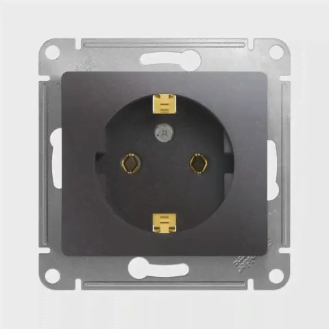 Розетка Schneider Electric Glossa графит, с заземлением, 16A