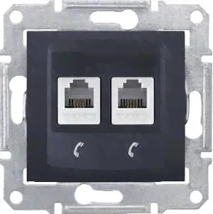 Розетка телефонная 2хRJ11 Schneider Electric Sedna SDN4201170-0