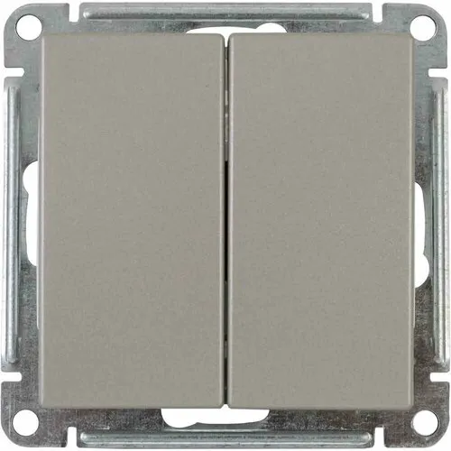 Выключатель встраиваемый Schneider Electric W59 Deco 2 клавиши, цвет платина SCHNEIDER ELECTRIC