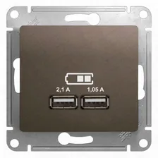 Розетка USB шоколад Glossa Schneider Electric GSL000833