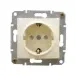 Розетка Schneider Electric Sedna бежевая с заземлением со шторками в рамку (SDN3000147)