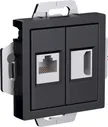 Розетки HDMI + RJ45 Schneider Atlas Design (Карбон)