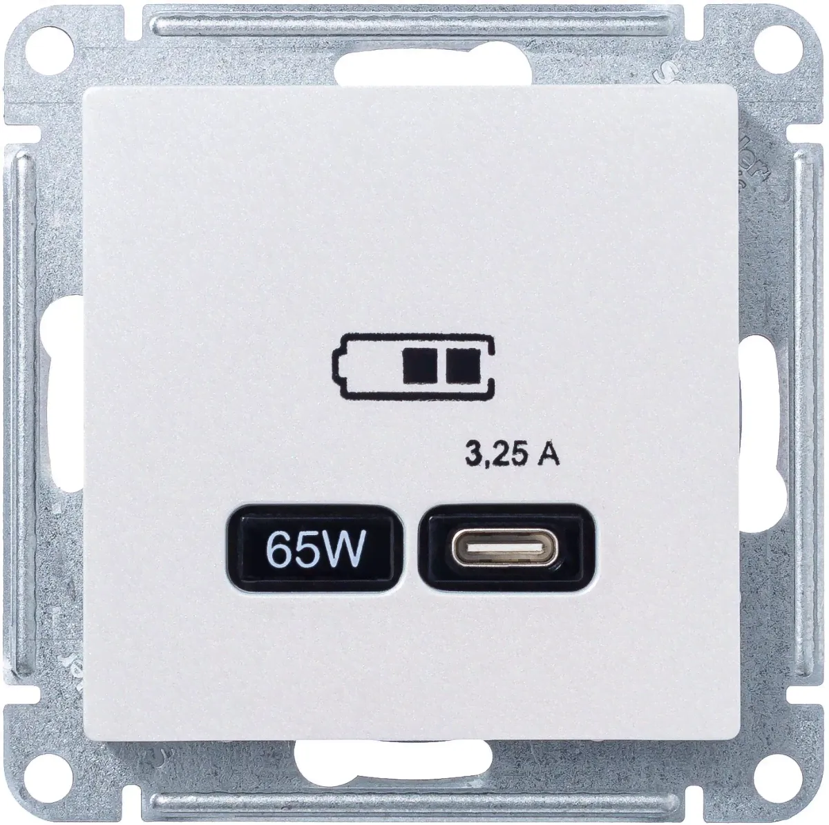 Зарядное устройство USB Schneider Atlas Design, USB-C, 65Вт (Жемчуг)-0