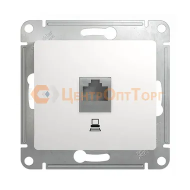 Механизм компьютерной розетки RJ45 Schneider GLOSSA, цвет белый