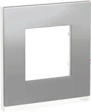 Schneider Electric Unica Pure Алюминий матовый/Белая Рамка 1-ная горизонтальная
