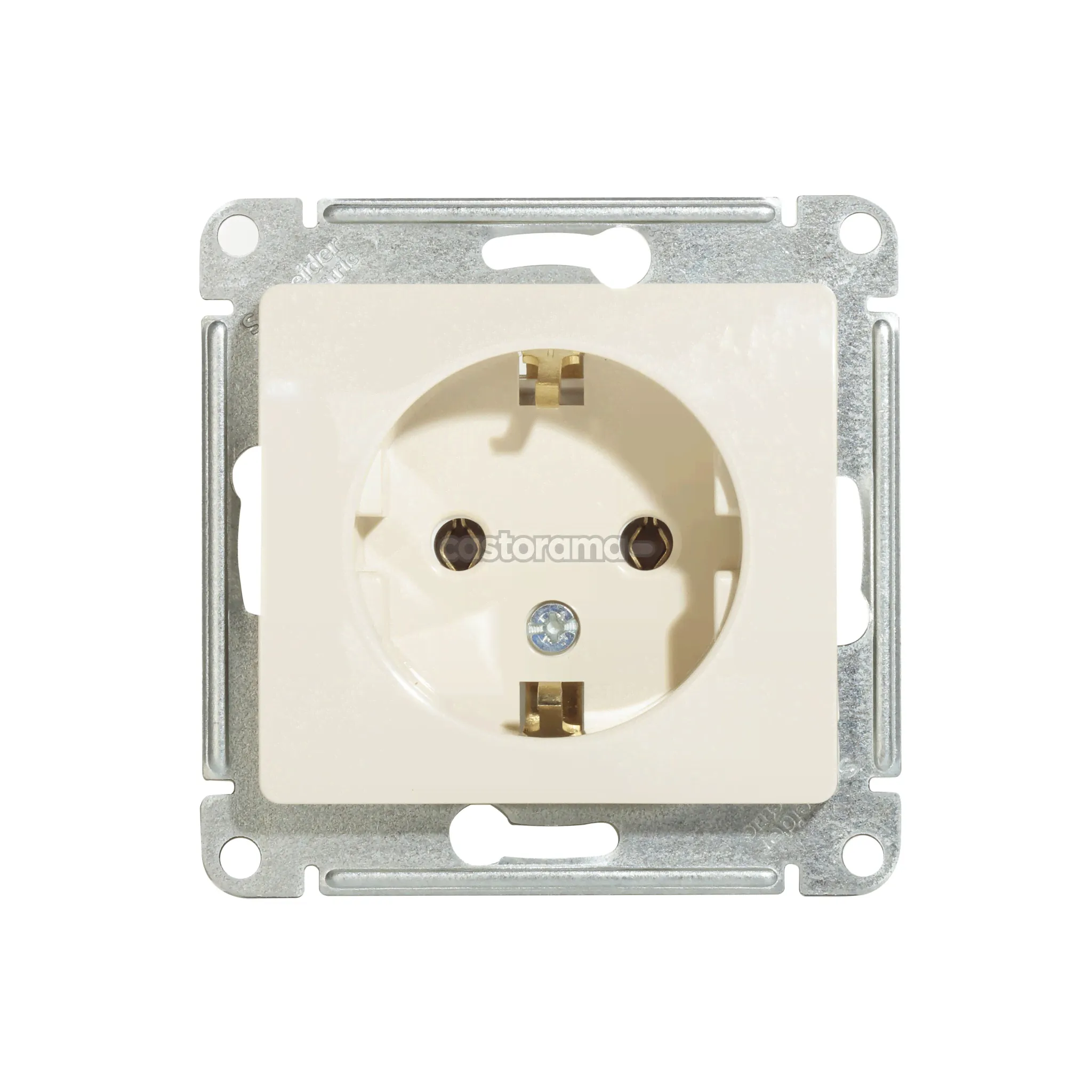 Розетка встраиваемая Schneider Electric Glossa, с заземлением, бежевая-0