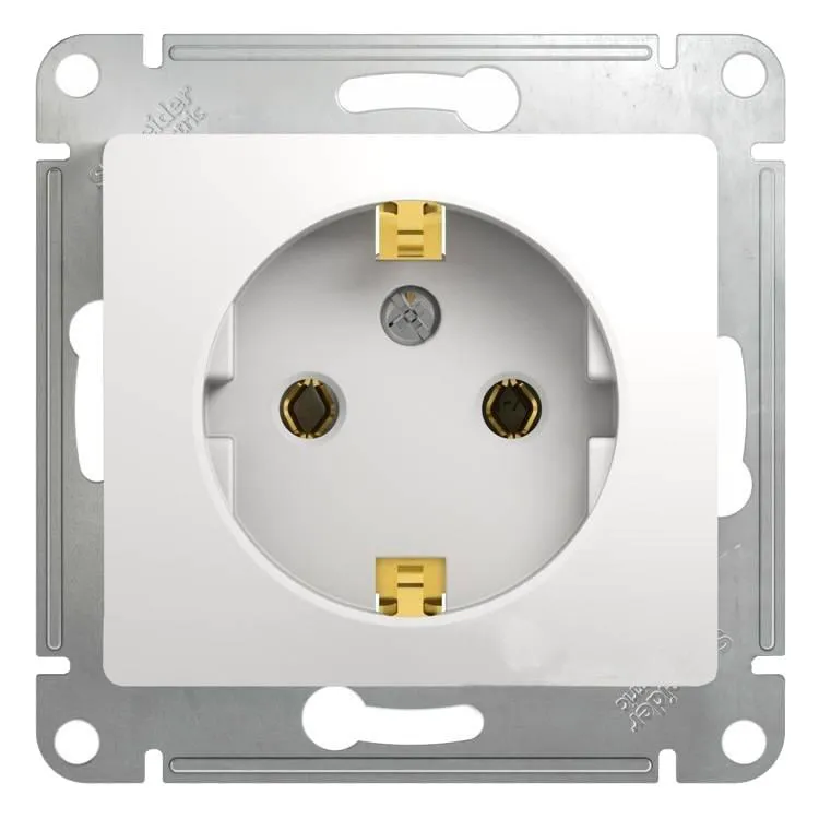 Механизм розетки Schneider Electric Glossa GSL000143 одноместный с заземлением белый