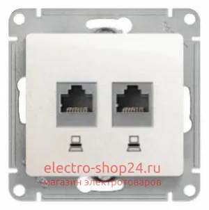 Розетка двойная компьютерная RJ45+RJ45 кат.5E механизм Schneider Electric Glossa белый GSL000185KK