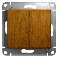 Двухклавишный проходной выключатель Schneider Electric GLOSSA, дуб, GSL000565