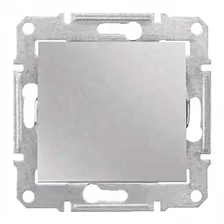 Выключатель одноклавишный IP44 скрытой установки Schneider Electric Sedna Алюминий SDN0100360