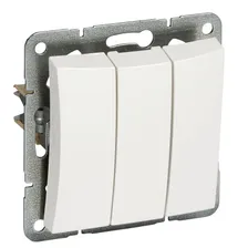 SCHNEIDER ELECTRIC ДУЭТ Выключатель трехклавишный в рамку белый (WDE000131)
